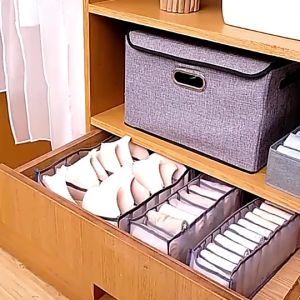 TC Storage Box Organizer Celana Dalam Pakaian Dalam Tempat Penyimpanan Kotak Bra BH 6 7 11 Sekat Kaos Kaki Underwear Lemari Laci Waterproof Import B098