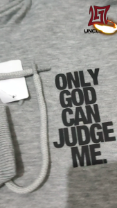Sweater Jaket Hoodie Zipper Resleting Denim Sablon Only God Size M-XXL - Pria - Wanita Tebal Fleece