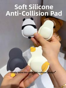 Silent Door Stopper Silicone Door Handle Anti-Collision Pad No Drilling Required Fridge Door Protector Home Entry Door Safety Device