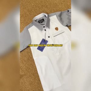 Kawan Muslim - Jubah Gamis Anak Laki Laki Mix Warna Abu Lengan Pendek Premium Usia 1 Sampai 14 Tahun