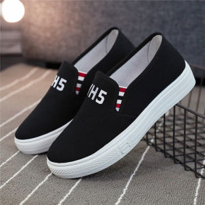 YH5 รองเท้าผ้าใบลำลองสำหรับผู้หญิง ทรงหัวมน ส้นแบน ทรงหุ้มข้อต่ำ ดีไซน์ใหม่ ฤดูใบไม้ผลิ 2025 รองเท้าผ้าใบแบบสวมสบาย