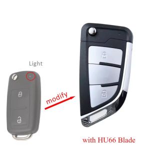 Modified Car Key Case Shell Fob for Volkswagen VW Beetle Caddy Eos Golf Jetta Polo Scirocco Tiguan Touran Skoda Seat HU66 Blade