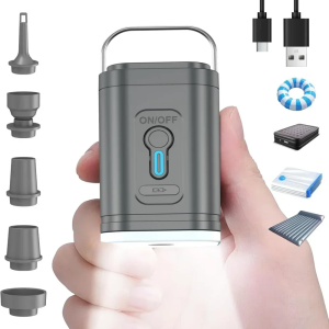 Mini Portable Air Pump 1200mAh USB Rechargeable Wireless Inflator Deflator for Camping Mattress Pool Float Boat Fast Inflation