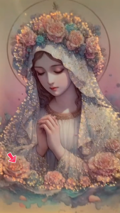 Tranh Công Giáo đính đá pha lê đèn LED cao cấp tranh mẹ maria trang trí nhà Decor quà tặng...