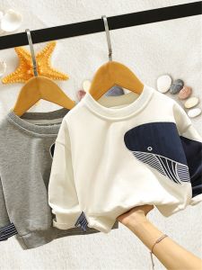 Fall 2023 round Neck Sweatshirt Base Layer Shirt for Boys And Baby Girls Fashionable Childrens Clothing Trendy Kids Outfit