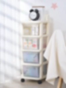 Rak Laci Trolley Transparan / Rak Dapur Serbaguna Makanan Buah Snack / Rak Serbaguna Penyimpanan Baju Anak