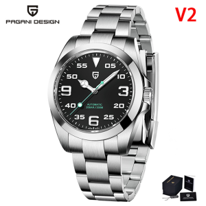 Pagani Design | PAGANI DESIGN V2 Mens Automatic Mechanical Watch Luxury Sapphire AR Coated Sapphire Glass Stainless Steel Sports Diving Watch