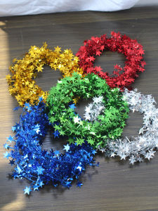 ตกแต่งคริสต์มาส 7.5 เมตรดาว ลายทาง ริบบิ้นสีสันศิลปะเหล็กต้นคริสต์มาส DIY ตกแต่งอุปกรณ์รื่นเริงของขวัญ