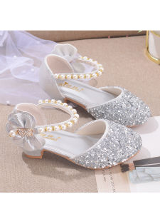 Princess Style Dress Shoes With Glitter And Crystals Gold