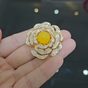 Elfindo-209 Bros Hijab Wanita Motif Bunga Mawar Permata Mengkilap Accessories Wanita Fashion Terbaru