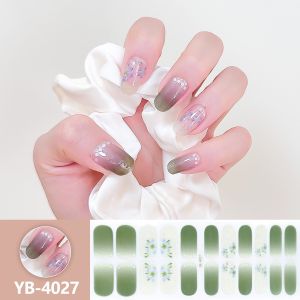 Uv Semi-Cured Gel Nail Wraps Stickers Strips French Long Lasting Full Cover Led Gel Semi Cured Nail Sliders for Nail Extension