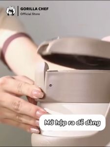 Bộ hộp cơm giữ nhiệt 8-12 tiếng GORILLA CHEF inox 304 tích hợp muỗng nĩa tiện lợi 3/4 ngăn