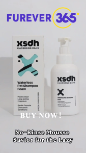 FUREVER365 | Waterless Pet Foam Shampoo 500ml | No-Rinse Grooming Kit with Gloves