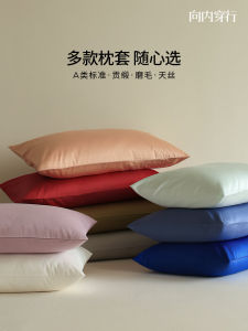 Pure Color Long Velvet Cotton Pillowcase Pair for Students Home Use All Seasons Single Person Dormitory 100% Cotton Inner Wear