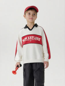 Marc&Janie | Boys American Style College Polo Neck Sweatshirt