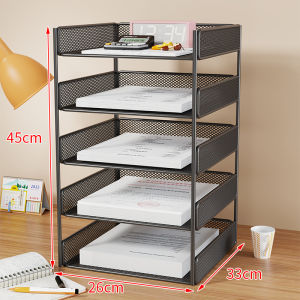 Simple Modern Iron Art Desktop Bookshelf Multi-layer Storage Rack for Childrens Picture Books Easy-to-Assemble Organizer