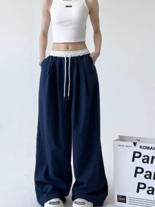 Buy 1 Take 1 Women Korean‑Lazy Wide Leg Pants Soft Stretch Breathable Fabric Relaxed Fit Versatile Trendy Daily Streetwear Bottoms