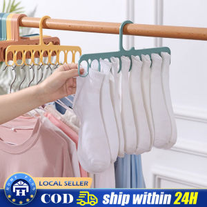 【Local delivery】 9 in 1 Magic Clothes Folding 9 Hole Adjustable Hanger Hooks Space Saving Saver Wonder Closet Organizer Storage Rack Hanger Storage Rack