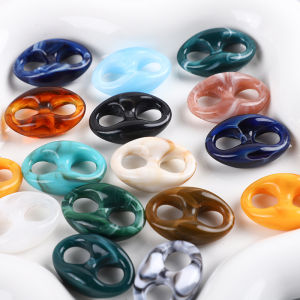 10PCS 33X22mm Vintage Irregular Acrylic Beads Double Hole For DIY Handmade Necklace Bracelet Garment Findings