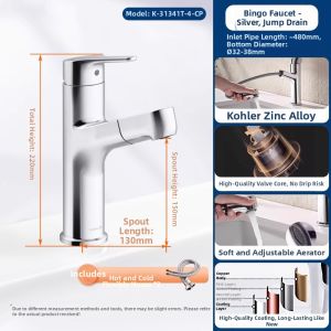 Kohler | Pull-out Wash Basin Hot and Cold Water Faucet