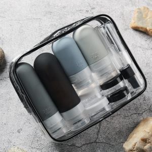 17pc Travel Toiletry Set - Leak-Proof & Refillable includes a storage bag