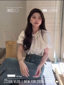 [KÈM ẢNH THẬT] Áo Sơ Mi Cộc Tay Nữ Cổ Dây Nơ Đính Cúc Basic 3 Màu Thời Trang Áo Sơ Mi Mềm Mịn Thoáng Mát Mùa Hè A032