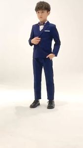 New Americana Suit Gentlemen Suit For Kids Boys: Tuxedo Blazer Vest Bowtie Set