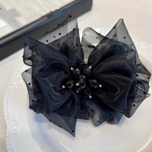 New 2025 Designer High-End Sensation Bun Headband OE Gen Butterfly Knot Bun Clip Hair Ornament Hair Claw Elegant Retro Polka Dots