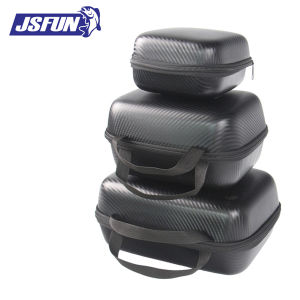JSFUN Fishing Reel Case S/M/L PU Twill Texture Shockproof Foam Lining Portable Handle Storage Bag for Spinning/Baitcasting Reels