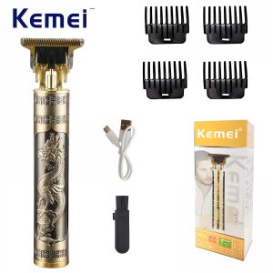 Tông Đơ Cắt Tóc Điện Không Dây Chuyên Nghiệp Kemei KM-T9 Cho Nam Lưỡi Dao Bằng Thép Không Gỉ Ướt/Khô Sử Dụng Râu Và Đầu Tông Đơ