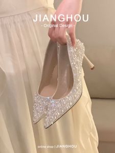 Leather Bridal Shoes High Heels Comfortable