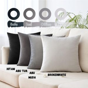 Sarung Bantal Sofa 40x40 50x50 45x45 60x60 30x30 polos suede