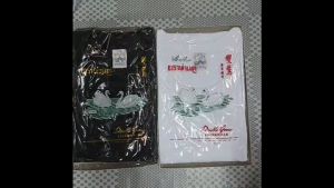 3 ตัว เสื้อยืดคอกลมตราห่านคู่ สีขาว สีดำ ผ้าคอตตอน 100