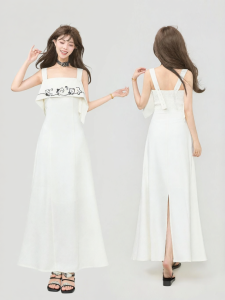 KEIKO | Embroidery Slim Fitting Maxi Dress