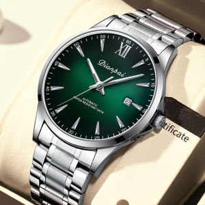 Dianpai Simple Business Mens Fully Automatic Mechanical Watch Stainless Steel Calendar Mens Waterproof Night Light Watch