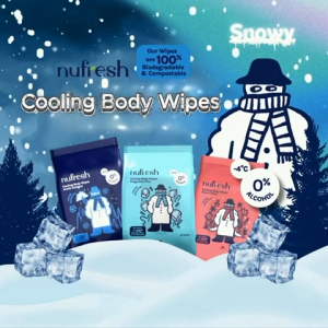 Nufresh Cooling Body Wipes | Lasting Sensation | safe for both face and body | Anti-bacterial 20 Sheets