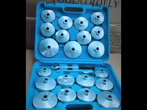 23-piece Oil Filter Cover Removal Wrench Socket Set (Ratchet Wrench Cup Style with Portable Storage Case)