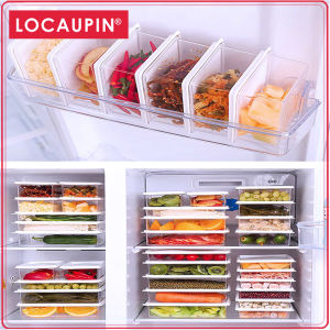 Locaupin Fridge Storage Food Grade Safe Food Storage Containers Stackable Refrigerator Freezer Organizer Fresh Keeper Container with Vented Lid