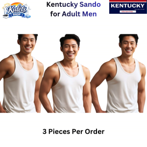 [Wholesale] 3 Pieces Original Kentucky Plain White Cotton Sando Black Top Tanks for Adult Men Teens