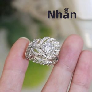Nhẫn Lông Công Bạc S925 Đính Kim Cương Nhẫn Thời Trang Sang Trọng Dành Cho Người Yêu Quà Tặng Ngày Lễ Tình Nhân Sinh Nhật