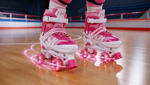 Kids Inline Skates with LED Wheels Adjustable Roller Skates Pink and Black for Fun and Visibility PVC Build Comfortable Fit Outdoor Flash Roller Skate Wheels