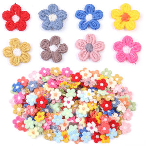 30pcs/lot 1.5cm Colorful Mini Flower Embroidery Applique Hand Sewing Patches Decoration For DIY Garment Bags Sewing Accessories