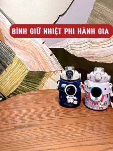 Bình Nước Giữ Nhiệt Cho Bé Mini Ống Hút Cute Bình Đựng Nước Đi Học Sinh Inox 316 850 Ml Dễ Thương Quai Xách Automatik