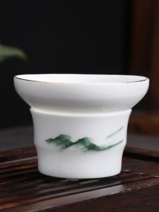 Bộ Lọc Trà Bằng Gốm Sứ Trắng Bộ Lọc Trà Đơn Lẻ Bộ Dụng Cụ Pha Trà Trà Đĩa Bộ Lọc Trà Bàn Trà Thủ Công Gốm Sứ Dehua