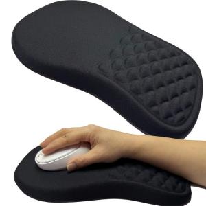 Ergonomic Mouse Pad with Wrist Support - Non-Slip Gaming & Office Desk Mat (Black/White Quilt Texture