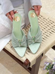 XIANNIWEI | Fashion New Satin Toe Cap Sandals With Metal Buckle Slip-on