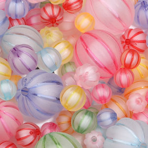 ลูกปัดอะคริลิคฟักทองหลากสี 10-100 ชิ้น ขนาด 8/10/12/16/20 มม. ลูกปัดฟักทองทรงกลม ลูกปัดหลวมสำหรับทำเครื่องประดับ DIY วัสดุทำมือ