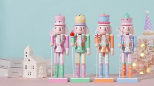 25-50CM Christmas Nutcracker Wooden Nutcracker Ornament Candy Soldier Figure Handcraft Home Office Desktop Xmas Decoration Gift