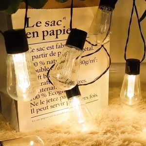 ไฟตกแต่ง ไฟประดับ ไฟปิงปอง S14ไฟโซล่าเซลล์ ไฟปีใหม่ ไฟกลางแจ้งกันน้ำ Solar light รุ่นเชอร์รี กันน้ำได้ S14 20M/10/5M LED ไฟสตริงสำหรับคริสต์มาสพลังงานแสงอาทิตย์ ไฟสาย ไฟประดับ