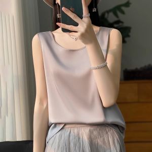 DVDK | White Satin Sleeveless Spacious Outwear Camisole